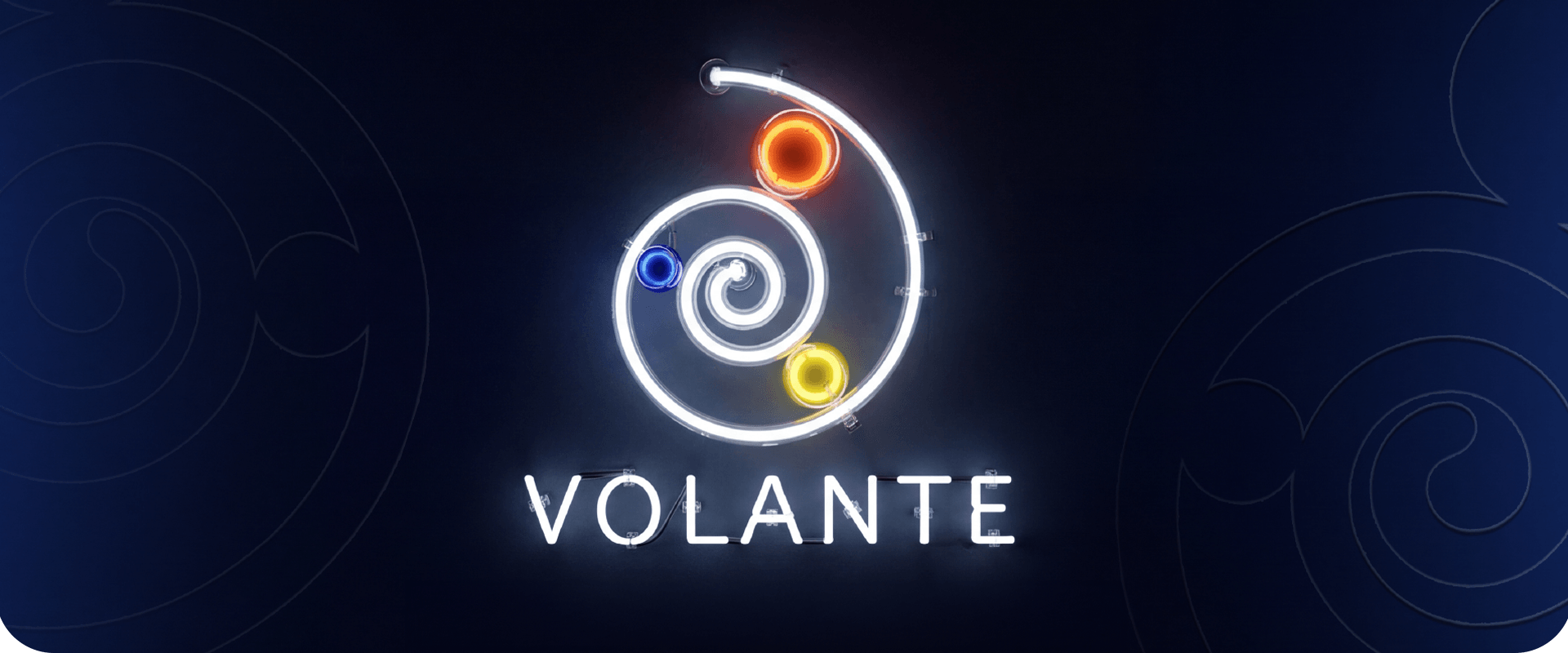 Volante online terapi platformu marka logosu — spiral işaret ve VOLANTE wordmark